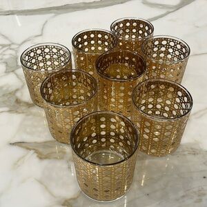 VTG Culver 22k Canella Lowball Glassware MCM Set of 7 Hollywood Regency Barware